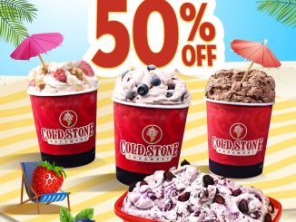 Promo Cold Stone Long Weekend Treats Diskon 50% untuk half litre dan 1 litre ice cream