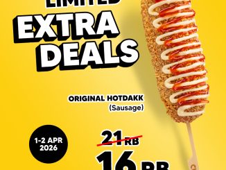 Promo Cupbop Limited Extra Deals Hotdakk Rp. 16.000 periode 1-2 April 2026 di outlet
