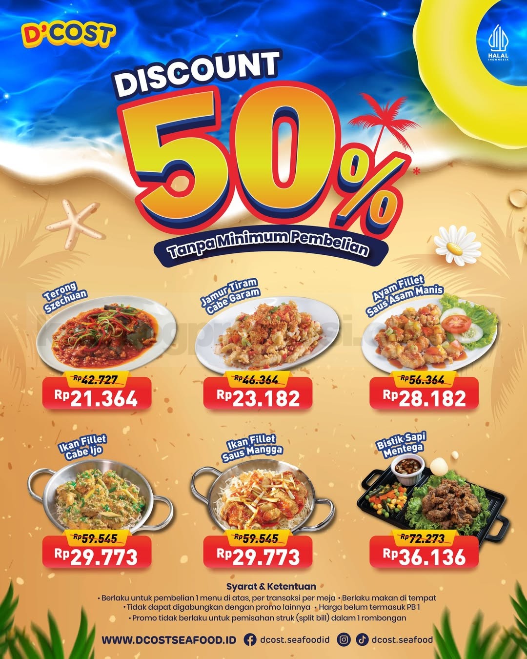 Promo D'Cost Menu Favorit Diskon 50% Promo D'Cost Menu Favorit Diskon 50% Mulai Rp. 21.364 untuk pilihan menu favorit makan di tempat