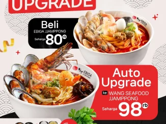 Promo Ebiga Jjamppong Gratis Upgrade Wang Seafood Rp. 80.000 dengan free refill banchan dan rice