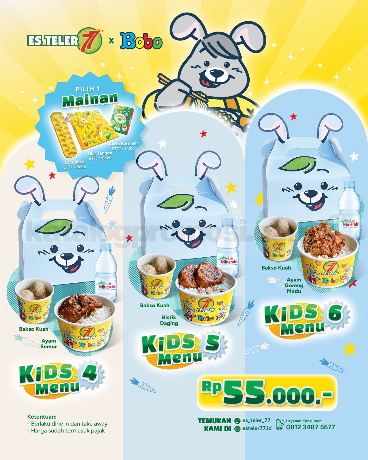 Promo Es Teler 77 x Bobo Kids Menu Rp. 55.000 Promo Es Teler 77 x Bobo Kids Menu Rp. 55.000 2