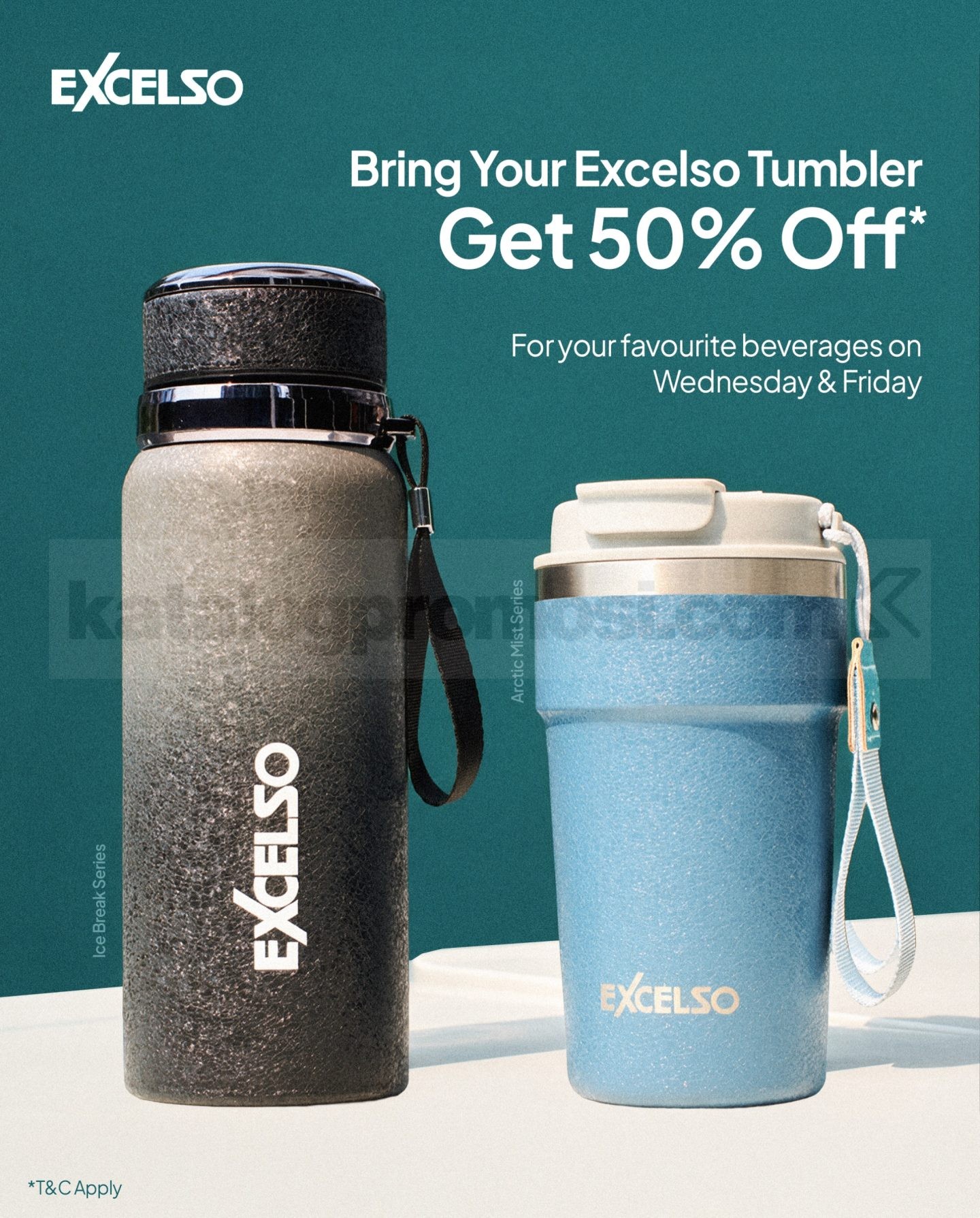 Promo Excelso Bawa Tumbler Diskon 50% Promo Excelso bawa tumbler diskon 50% untuk minuman favorit setiap Rabu dan Jumat.