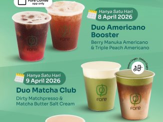Promo Fore Coffee Your Favorite Duo Rp. 35.000 menawarkan paket dua minuman seharga Rp. 35.000 khusus di aplikasi Fore.