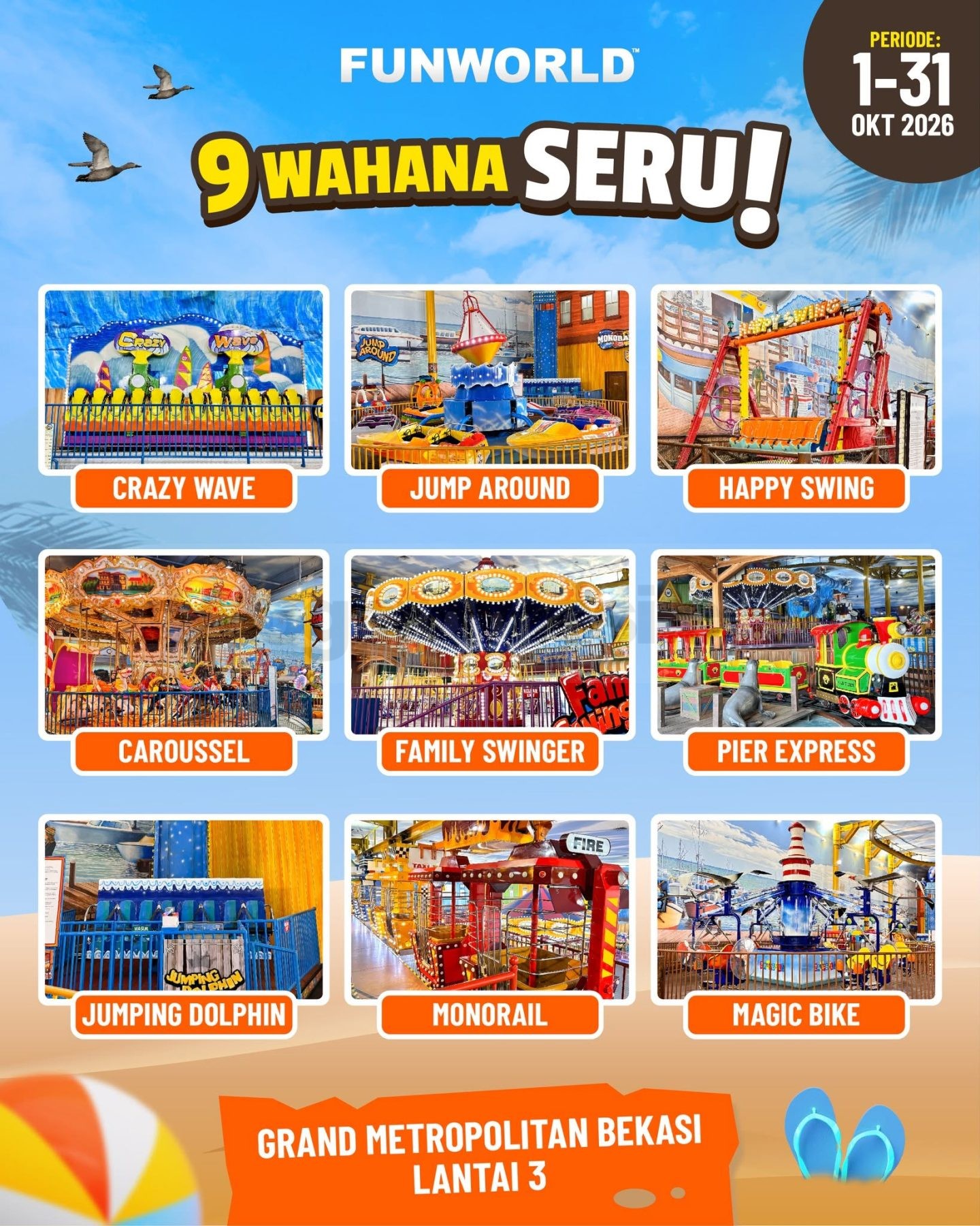 Promo Funworld Main 9 Wahana Sepuasnya Rp100.000 Promo Funworld Main 9 Wahana Sepuasnya Rp100.000 1