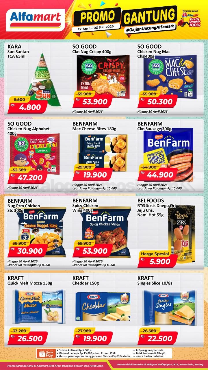 Promo GANTUNG ALFAMART / GAJIAN UNTUNG 27 April - 03 Mei 2026