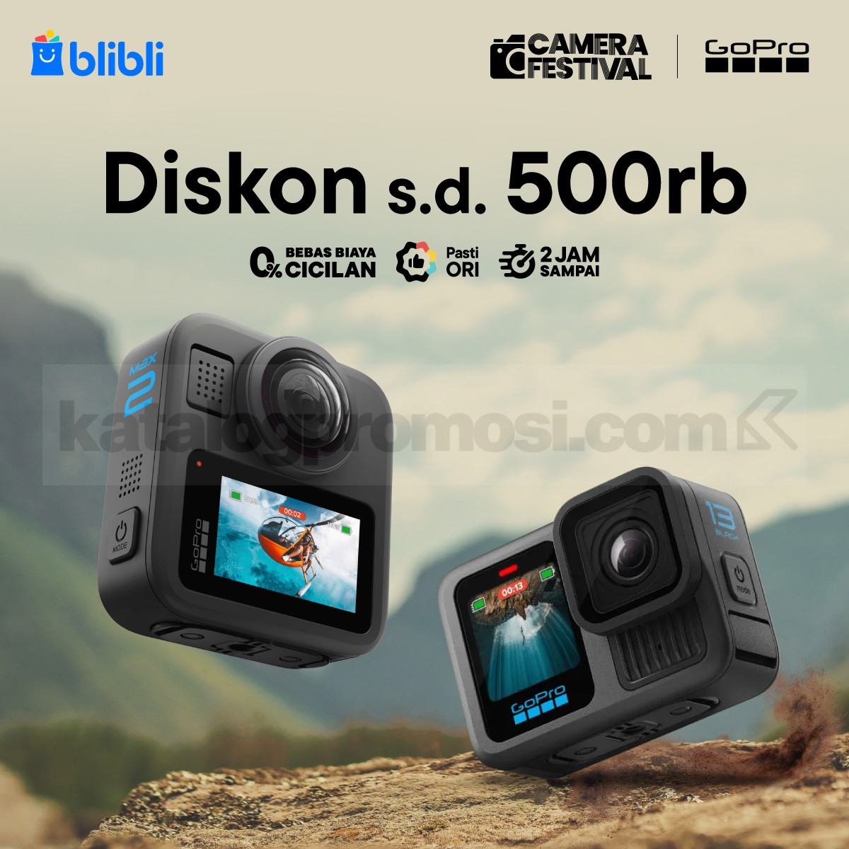 Promo GoPro Blibli Camera Festival Diskon Rp. 500 ribu Promo GoPro Blibli Camera Festival diskon hingga Rp. 500 ribu cicilan 0 persen