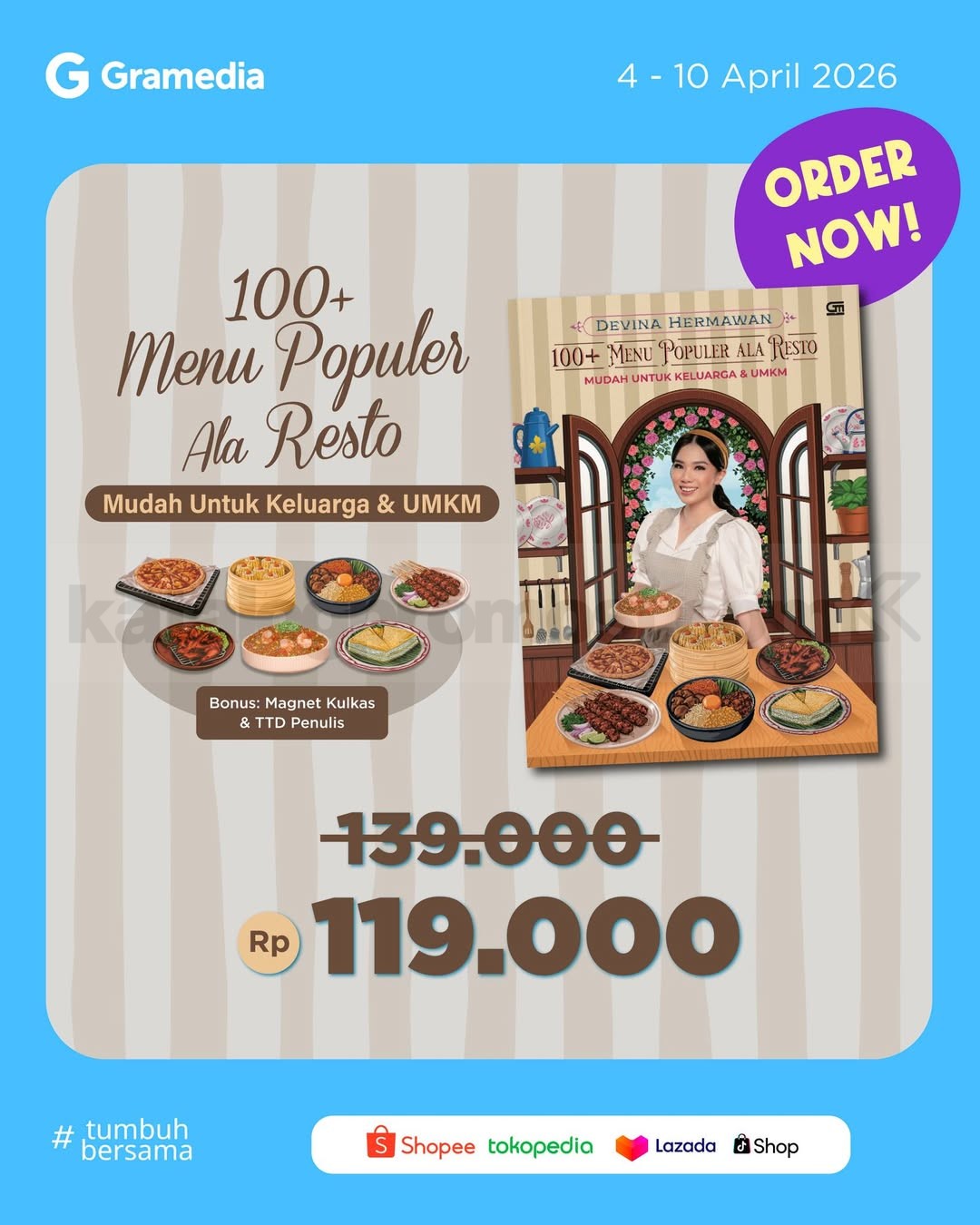 Promo Gramedia 100+ Resep Populer ala Resto Rp. 119.000 Promo Gramedia 100+ Resep Populer ala Resto Rp. 119.000 1