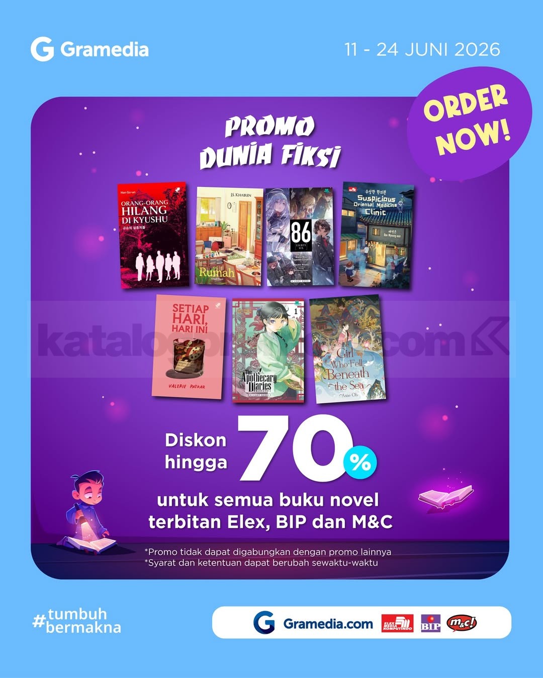 Promo Gramedia Dunia Fiksi Novel Diskon hingga 70%