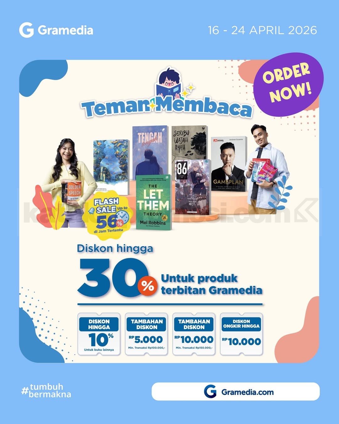 Promo Gramedia Teman Membaca Diskon hingga 30% Promo Gramedia Teman Membaca diskon hingga 30% untuk berbagai buku
