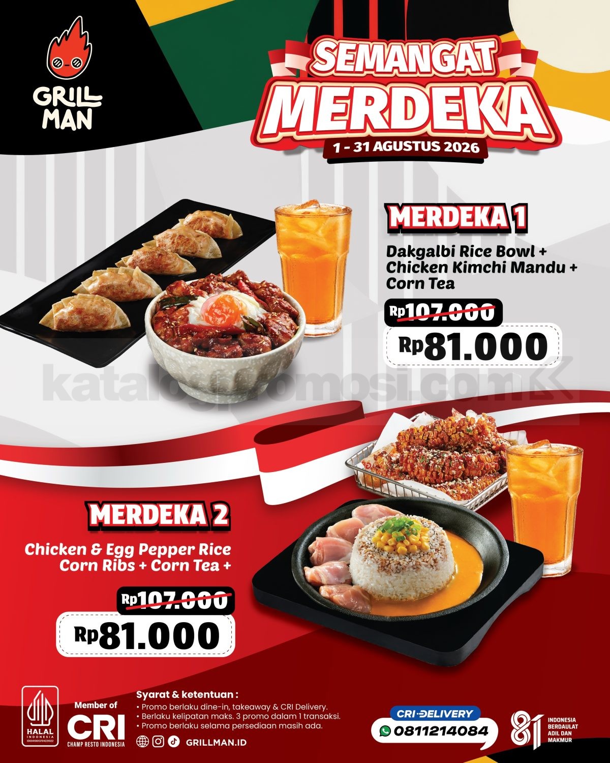 Promo GRILLMAN Semangat Merdeka Menu Mulai Rp. 17.000 Promo GRILLMAN Semangat Merdeka Menu Mulai Rp. 17.000 1