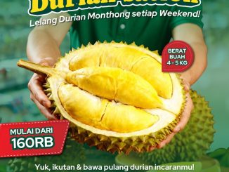 Promo Happy Harvest lelang durian monthong jumbo mulai Rp. 160.000 setiap weekend April 2026 di Bekasi