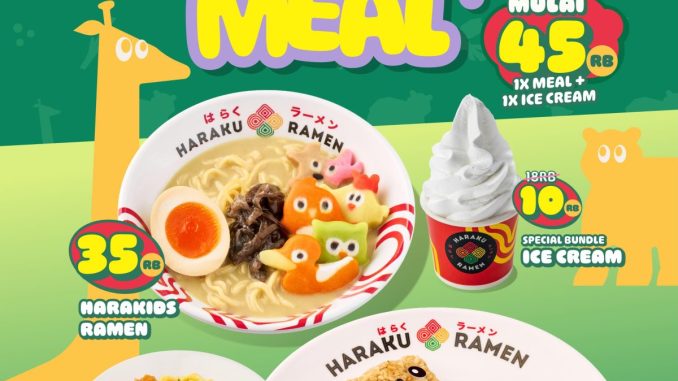 Promo Haraku Ramen NEW! Harakids Meal mulai Rp. 35.000 dengan bonus puzzle dan ice cream