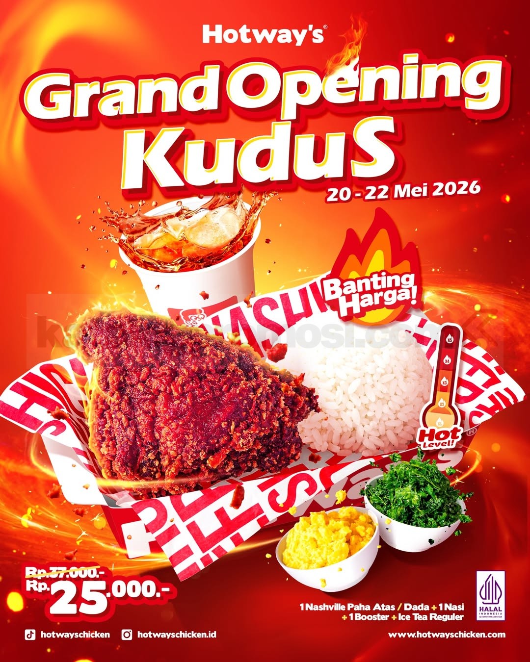 Promo Hotway’s Grand Opening Banting Harga Rp. 25.000 Promo Hotway’s Grand Opening Banting Harga Rp. 25.000 paket Nashville Chicken di Kudus