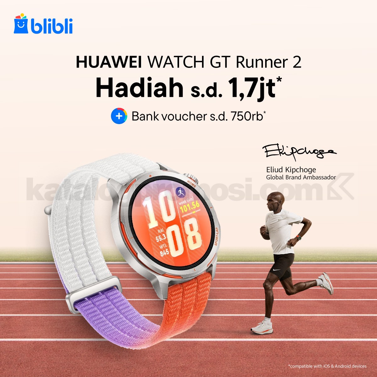 Promo HUAWEI WATCH GT Runner 2 Hadiah hingga 1,7 juta Promo HUAWEI WATCH GT Runner 2 hadiah hingga 1,7 juta dengan bonus lengkap