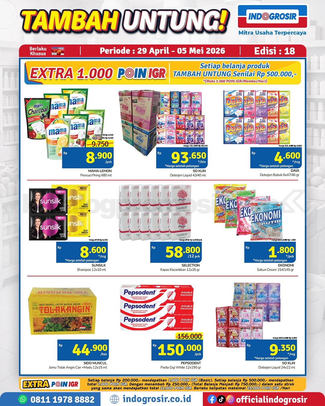 Promo Indogrosir TAMBAH UNTUNG 29 April - 05 Mei 2026