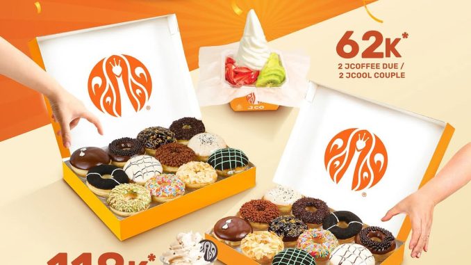 Promo JCO I Love JCO 2 Lusin Donuts Rp. 118.000 periode 4 – 8 Mei 2026 di store JCO Indonesia dan JCO Food Trucks