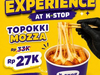 Promo K-STOP Cheesy Experience Topokki Mozza Rp. 27.000 dengan harga spesial menu Korea keju melimpah