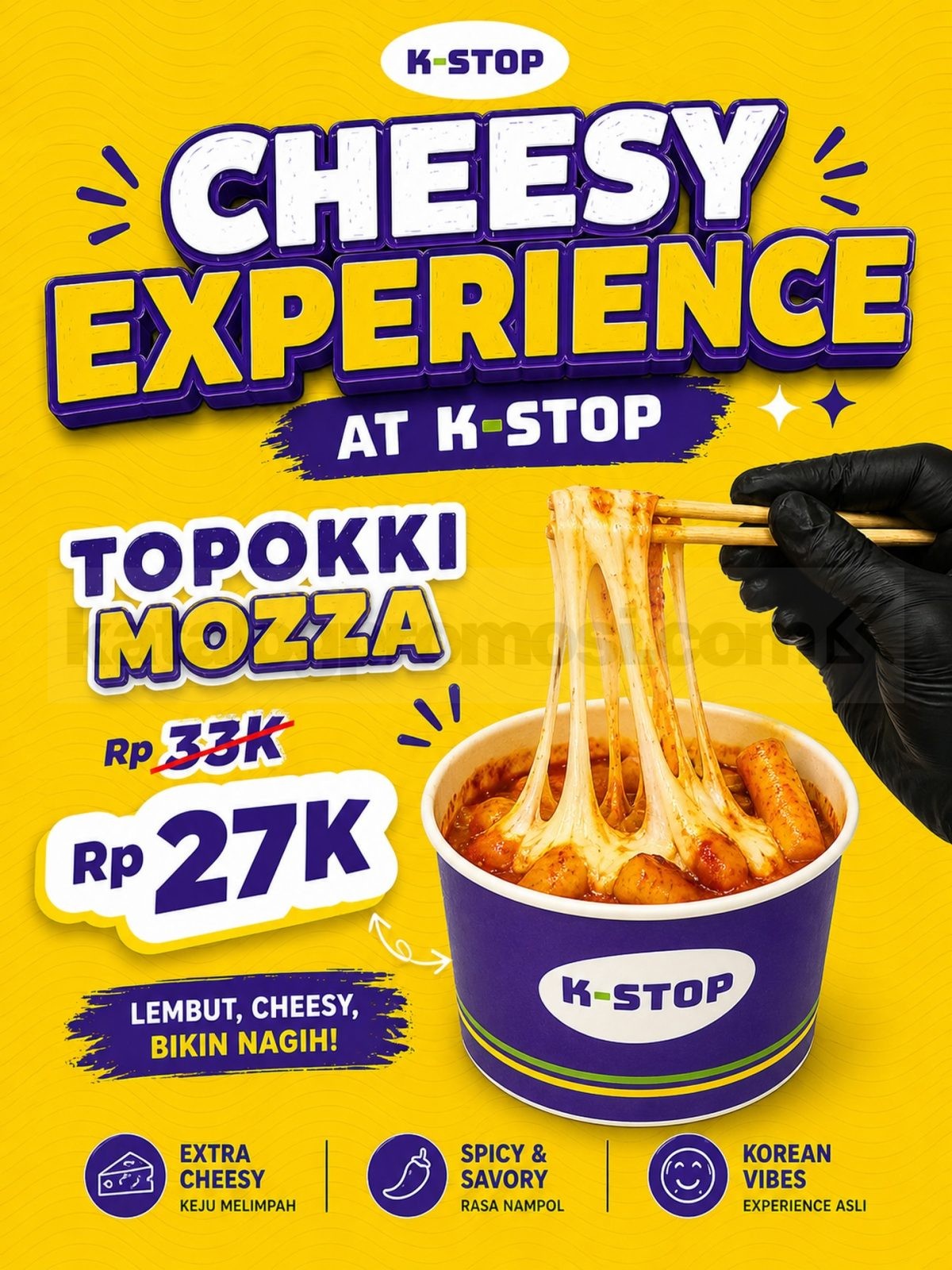 Promo K-STOP Cheesy Experience Topokki Mozza Rp. 27.000 Promo K-STOP Cheesy Experience Topokki Mozza Rp. 27.000 dengan harga spesial menu Korea keju melimpah