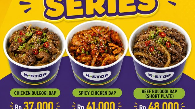 Promo K-STOP x Meat Meat Gogibap Series Free Ice Jasmine Tea menu mulai Rp. 37.000 dengan bonus minuman segar