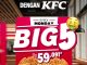 Promo KFC Big 5 Monday 5 Ayam Rp. 59.091 paket hemat hari Senin
