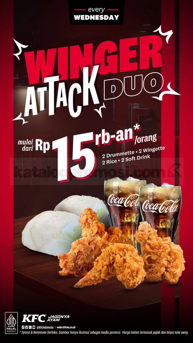 Promo KFC Winger Attack Duo mulai Rp. 15.000