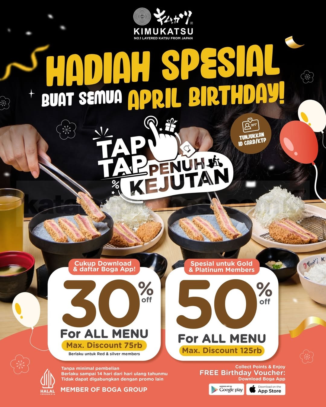 Promo Kimukatsu Birthday Treat Diskon hingga 50% Semua Menu Promo Kimukatsu Birthday Treat Diskon hingga 50% semua menu member Boga App