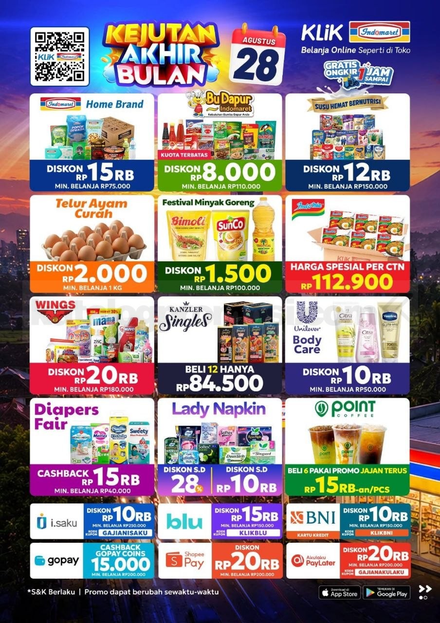Promo Klik Indomaret Kejutan Akhir Bulan Diskon hingga 50%
