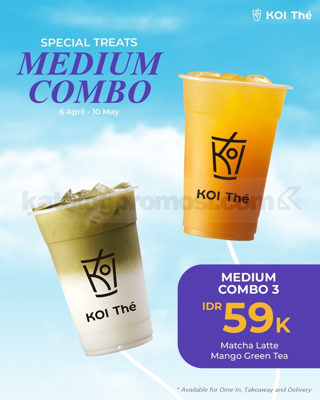 Promo KOI Thé Special Treats Medium Combo Rp. 59.000