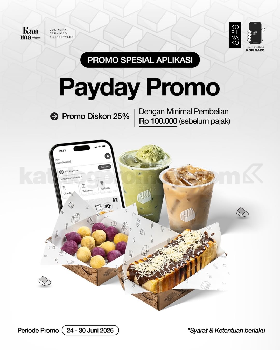 Promo Kopi Nako Payday Diskon 25% Promo Kopi Nako Payday Diskon 25% minimal pembelian Rp. 100.000