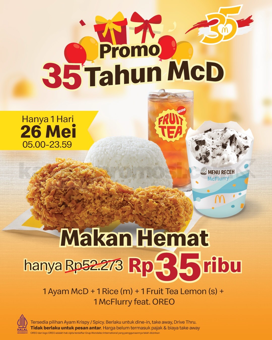 Promo McDonalds 35 Tahun Makan Hemat Berdua Rp. 35.000