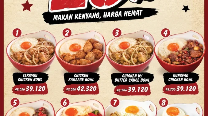 Promo Mister Baso x Rice Bowl Menu Favorit Diskon 20% mulai Rp. 39.120 berbagai varian chicken bowl