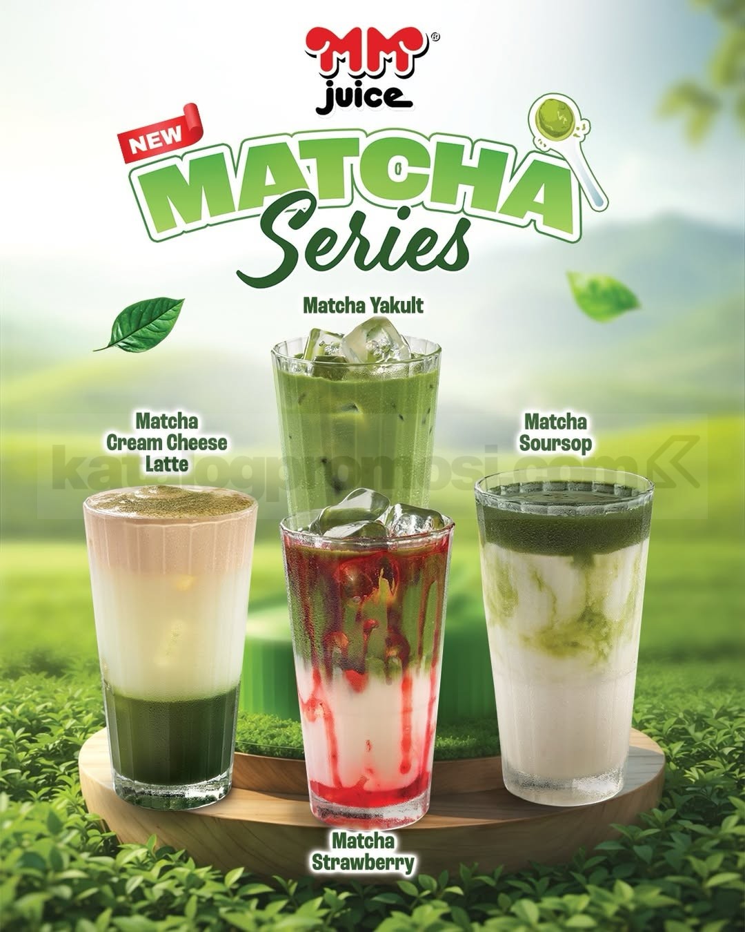 Promo MM Juice NEW! Matcha Series Promo MM Juice NEW! Matcha Series minuman matcha dengan varian cream cheese latte hingga strawberry