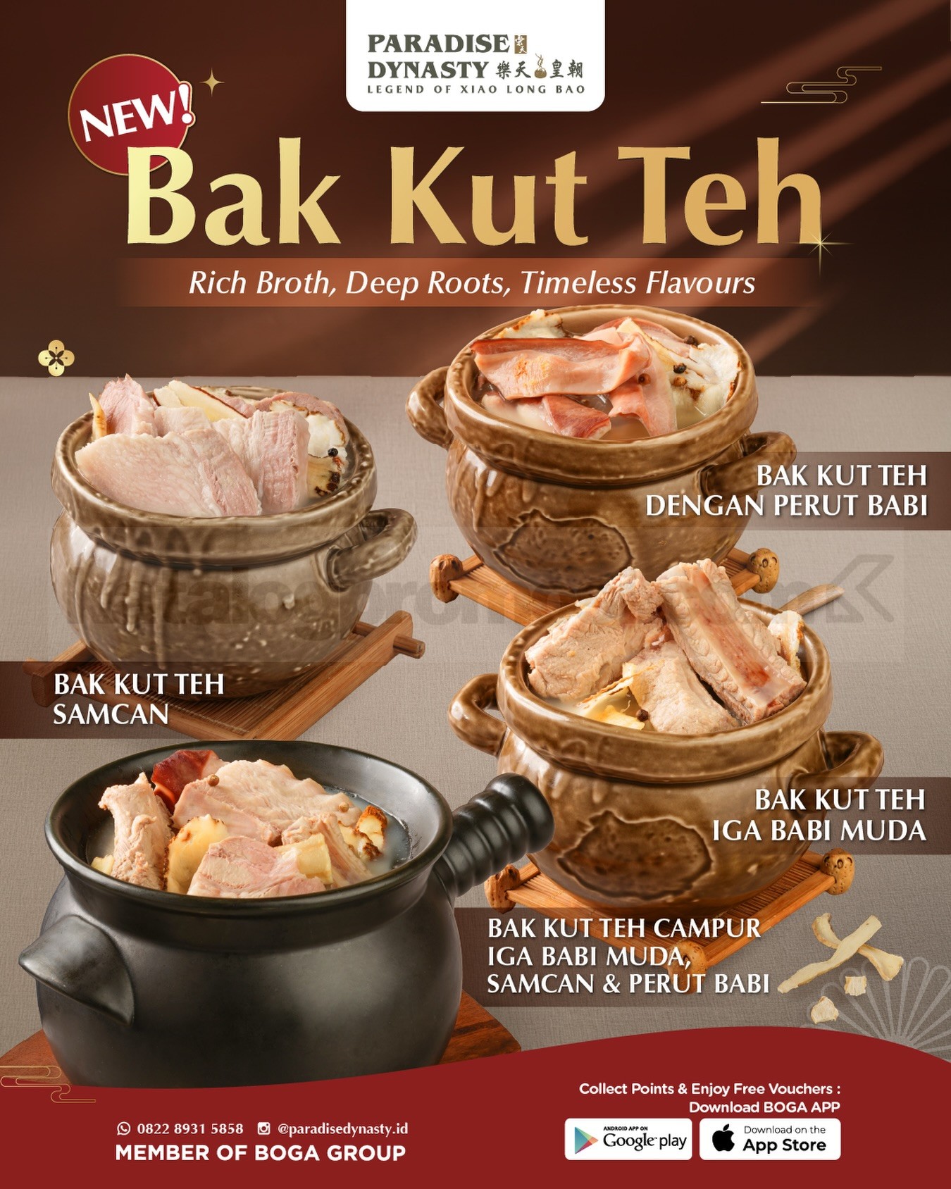 Promo Paradise Dynasty NEW! Bak Kut Teh Promo Paradise Dynasty NEW! Bak Kut Teh dengan pilihan samcan, perut babi, dan iga babi muda.