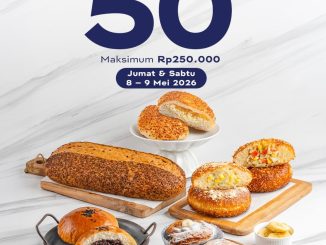 Promo Paris Baguette CIMB Niaga Potongan 50% dengan minimal transaksi Rp. 150.000 di seluruh outlet