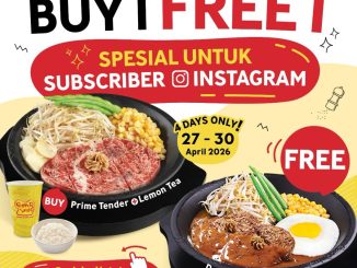Promo Pepper Lunch Beli 1 Gratis 1 Menu Favorit periode 27 – 30 April 2026 dine-in kecuali Pepper Lunch Expre