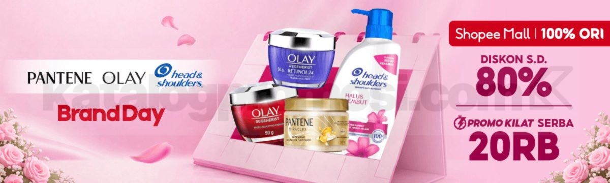 Promo P&G Brand Day Diskon hingga 80% Promo P&G Brand Day diskon hingga 80% dan serba Rp. 20.000 di Shopee