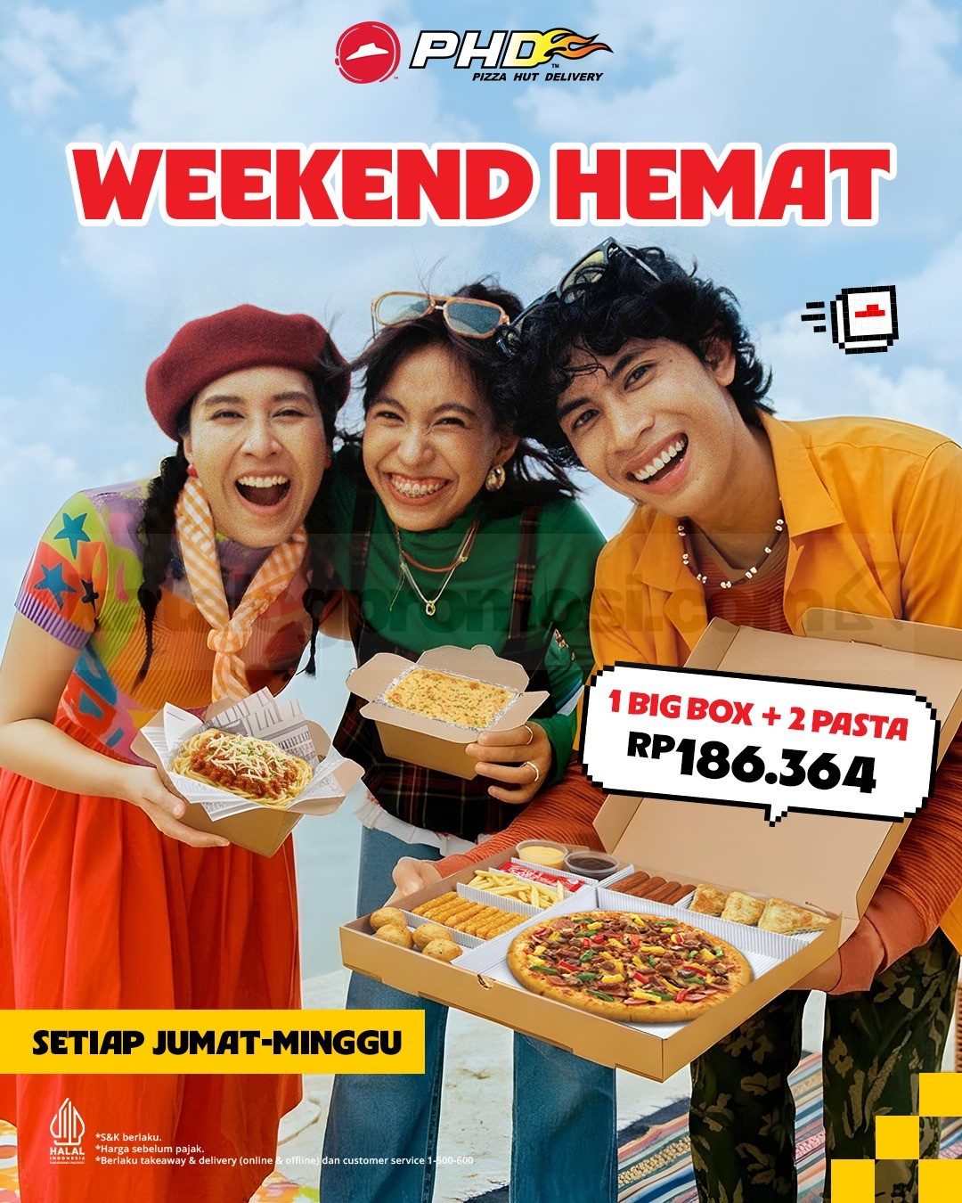 Promo PHD Weekend Hemat Big Box + 2 Pasta Rp. 186.364 Promo PHD Weekend Hemat Big Box + 2 Pasta Rp. 186.364 dengan pilihan pizza dan pasta spesial akhir pekan