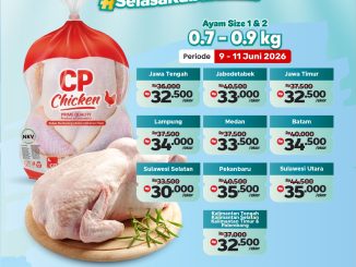 Promo Prima Mart SRK Spesial Ayam Utuh harga wilayah mulai Rp. 30.000 per ekor periode 9–11 Juni 2026.