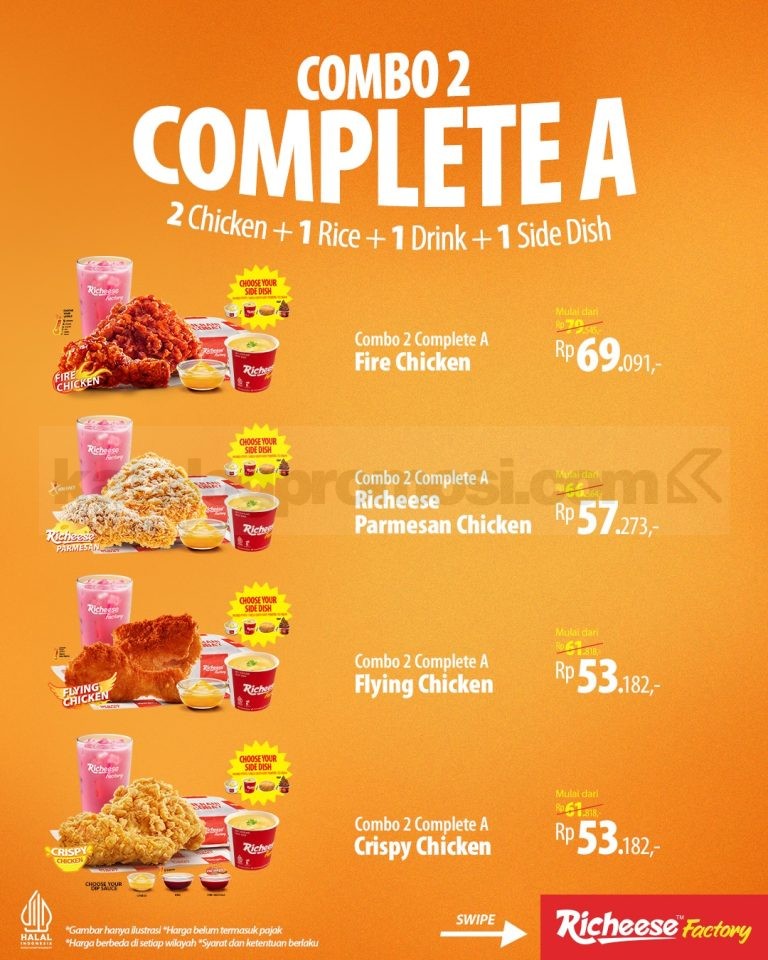 Promo Richeese Factory Combo Complete mulai Rp. 41.818