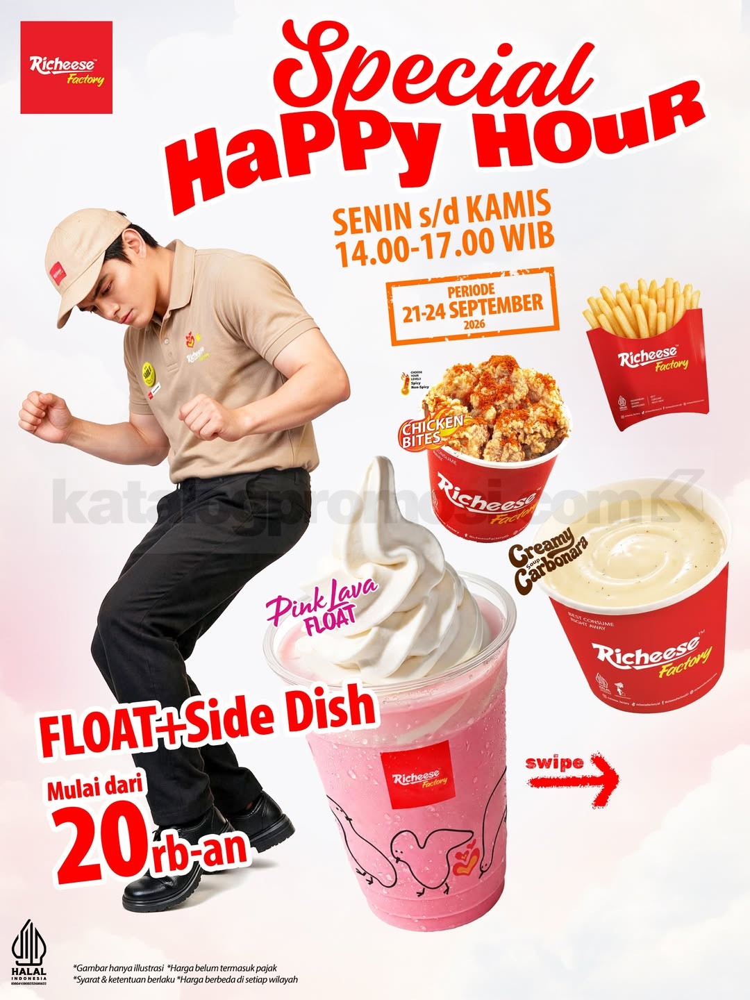 Promo Richeese Factory Happy Hour Mulai Rp20 Ribuan Promo Richeese Factory Happy Hour mulai Rp20 ribuan dengan pilihan float, soup, dan side dish