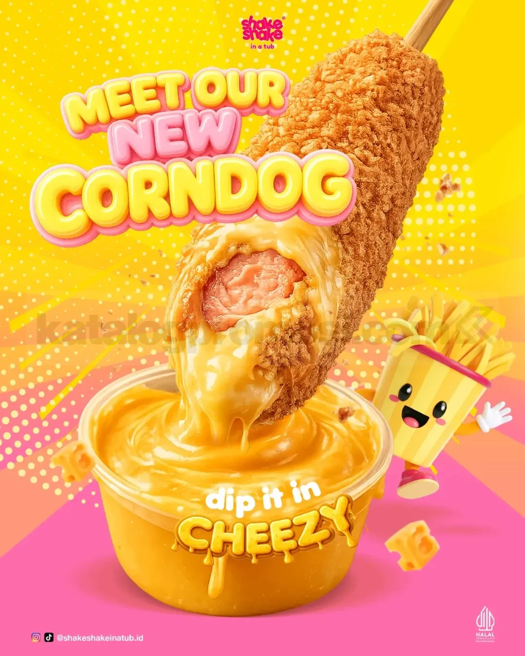 Promo Shake Shake in a Tub NEW Corndog dengan Cheezy Sauce Promo Shake Shake in a Tub NEW Corndog dengan signature Cheezy Sauce
