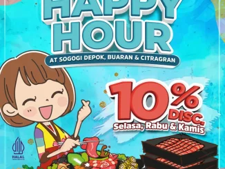 Promo Sogogi Happy Hour diskon 10% makan sepuasnya weekday