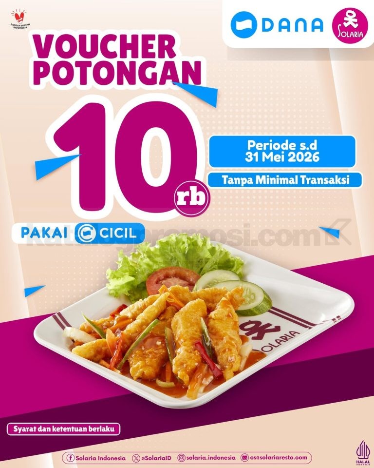 Promo Solaria DANA Voucher Diskon Rp. 10.000