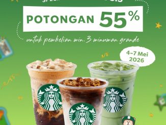 Promo Starbucks Double Date 5.5 Diskon 55% beli 3 minuman grande