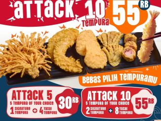 Promo TENTEN Tempura Attack 10pcs Rp. 55.000 periode April 2026