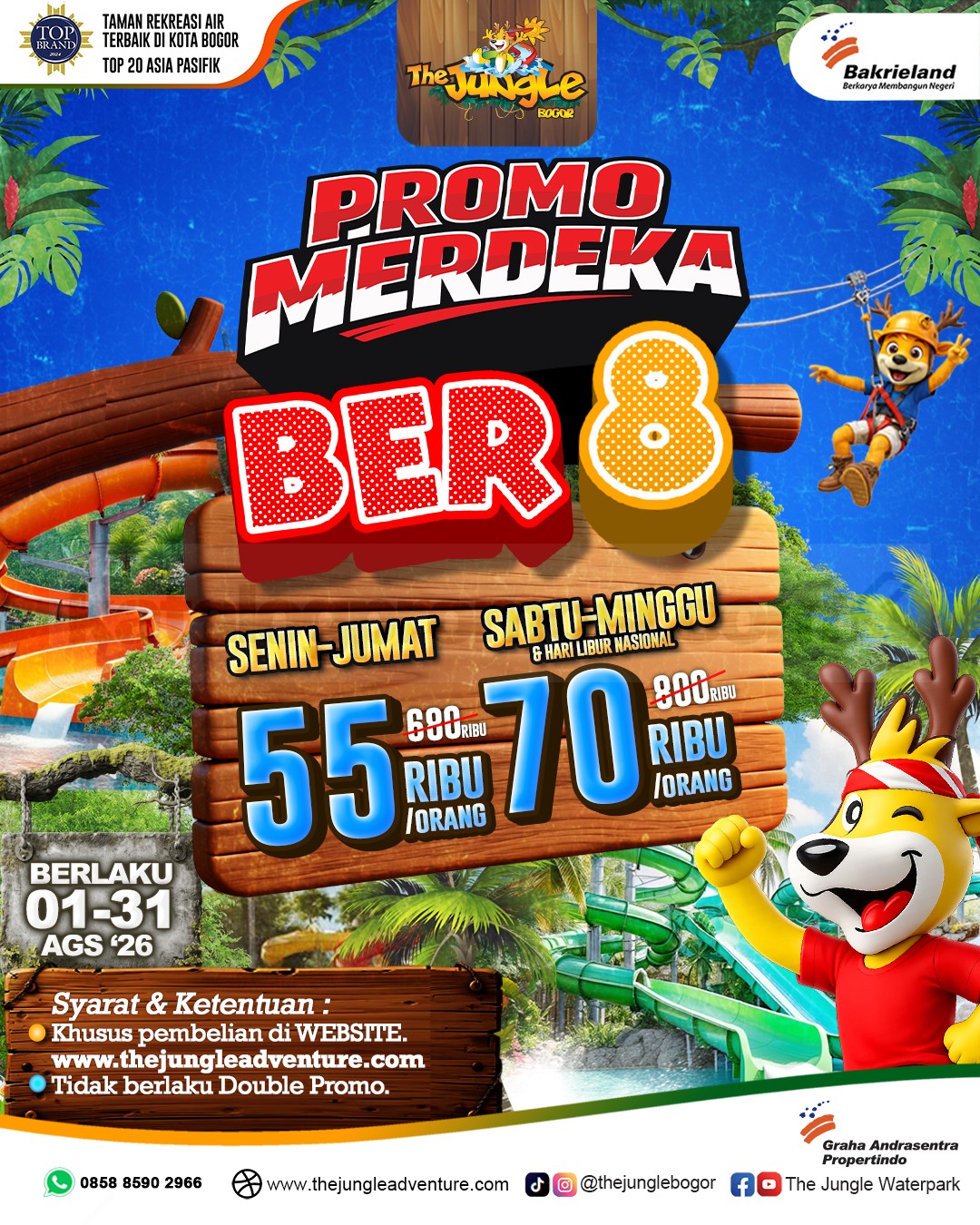 Promo The Jungle Merdeka Tiket Mulai Rp. 55.000 Promo The Jungle Merdeka Tiket Mulai Rp. 55.000 1