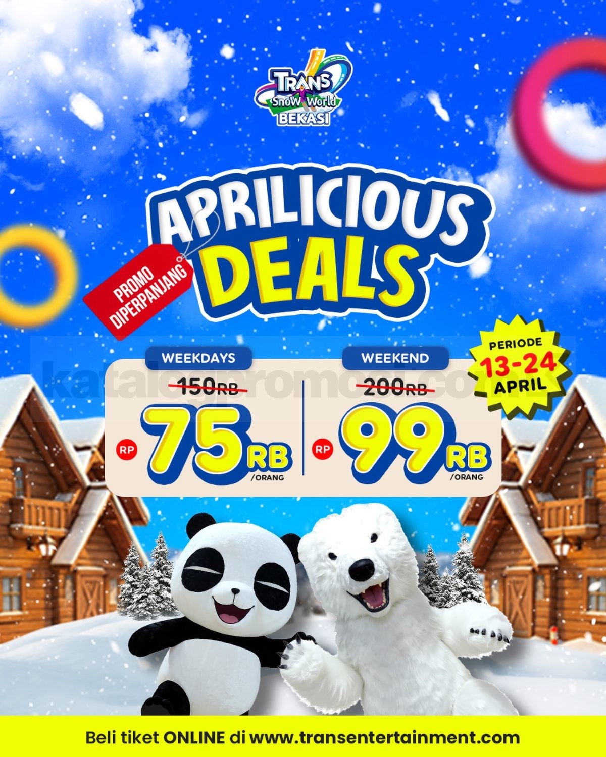 Promo Trans Snow World Bekasi Aprilicious Deals Rp. 75.000 Promo Trans Snow World Bekasi Aprilicious Deals Rp. 75.000 tiket main salju hemat