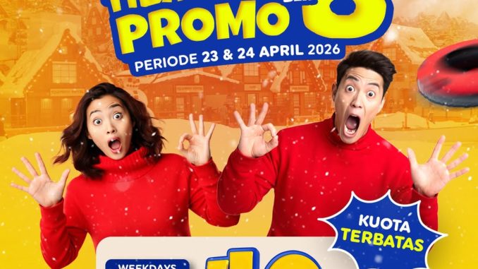 Promo Trans Snow World Bekasi Tiket Ber-8 mulai Rp 40.000 per orang minimal 8 tiket April 2026