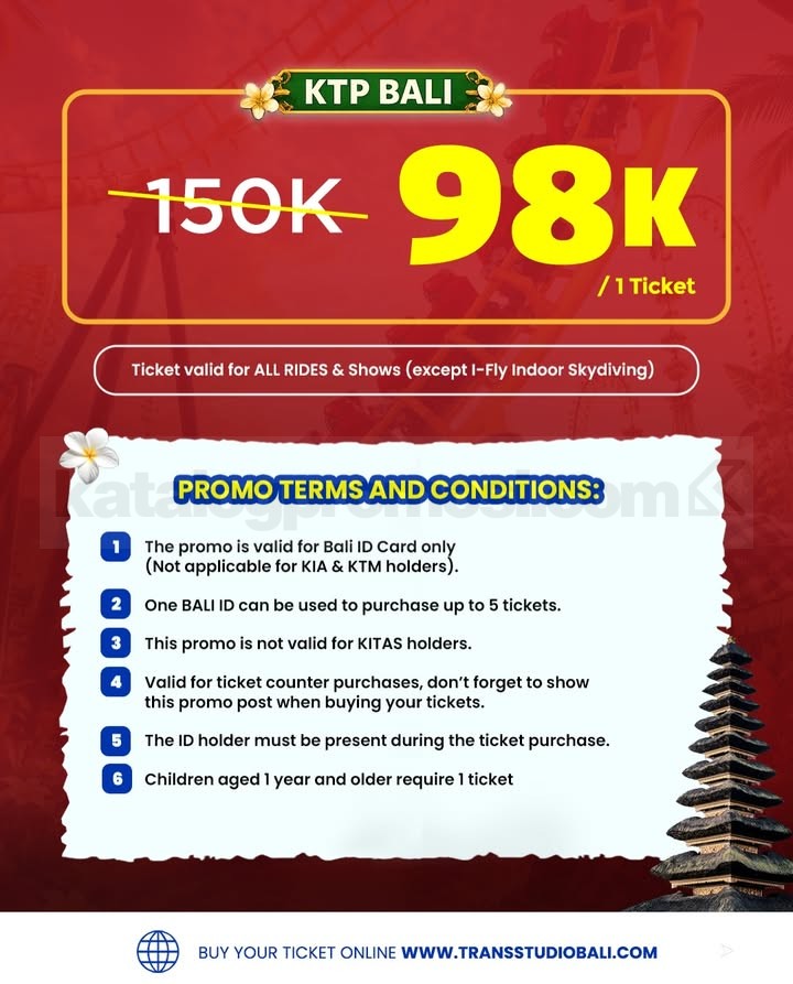 Promo Trans Studio Bali Galungan Tiket Rp. 98.000 Promo Trans Studio Bali Galungan Tiket Rp. 98.000 1