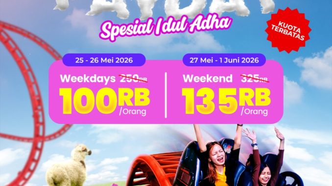 Promo Trans Studio Cibubur Payday tiket mulai Rp. 100.000 untuk weekday dan Rp. 135.000 weekend
